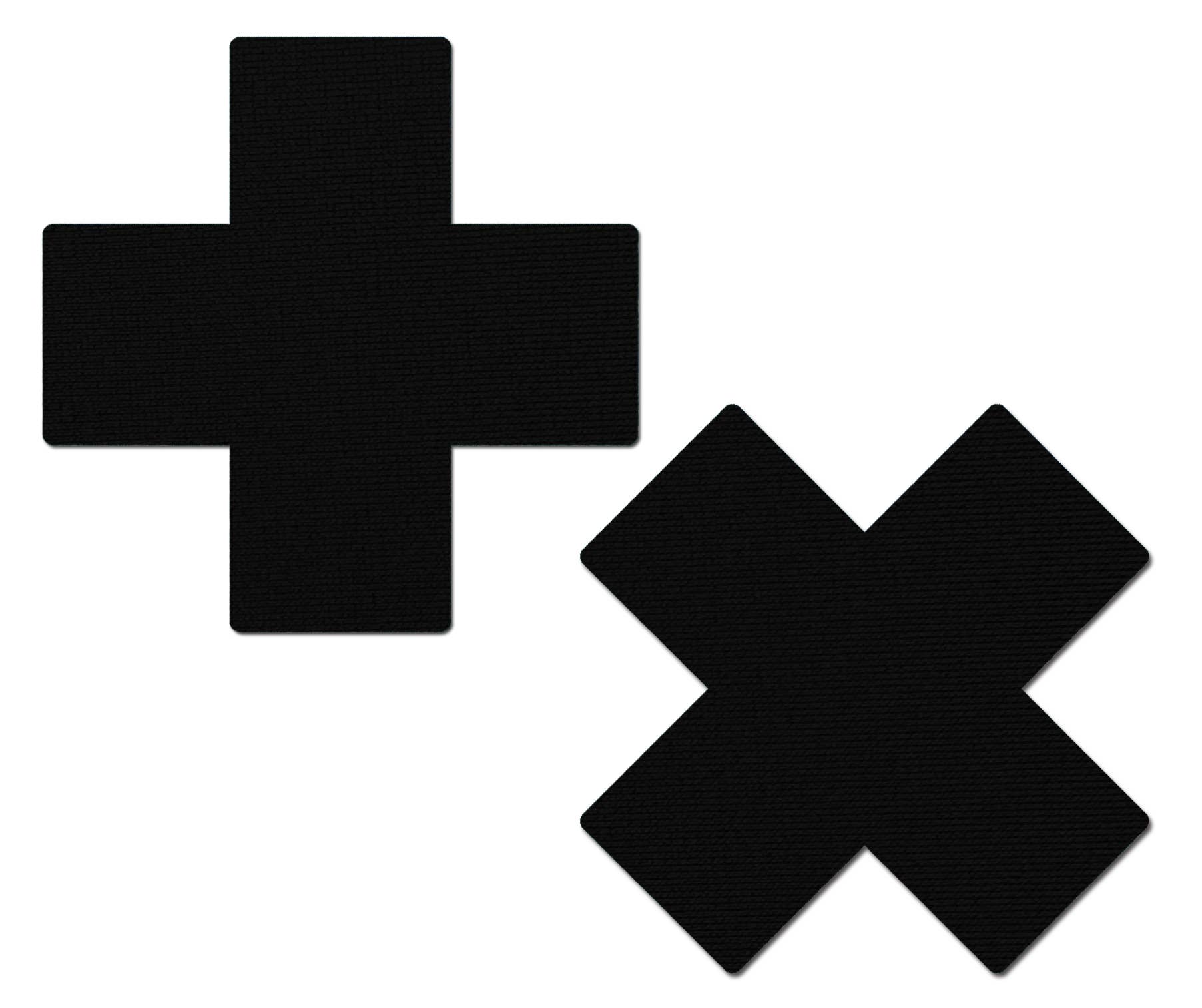 Plus X: Matte Black Cross Nipple Pasties by Pastease®