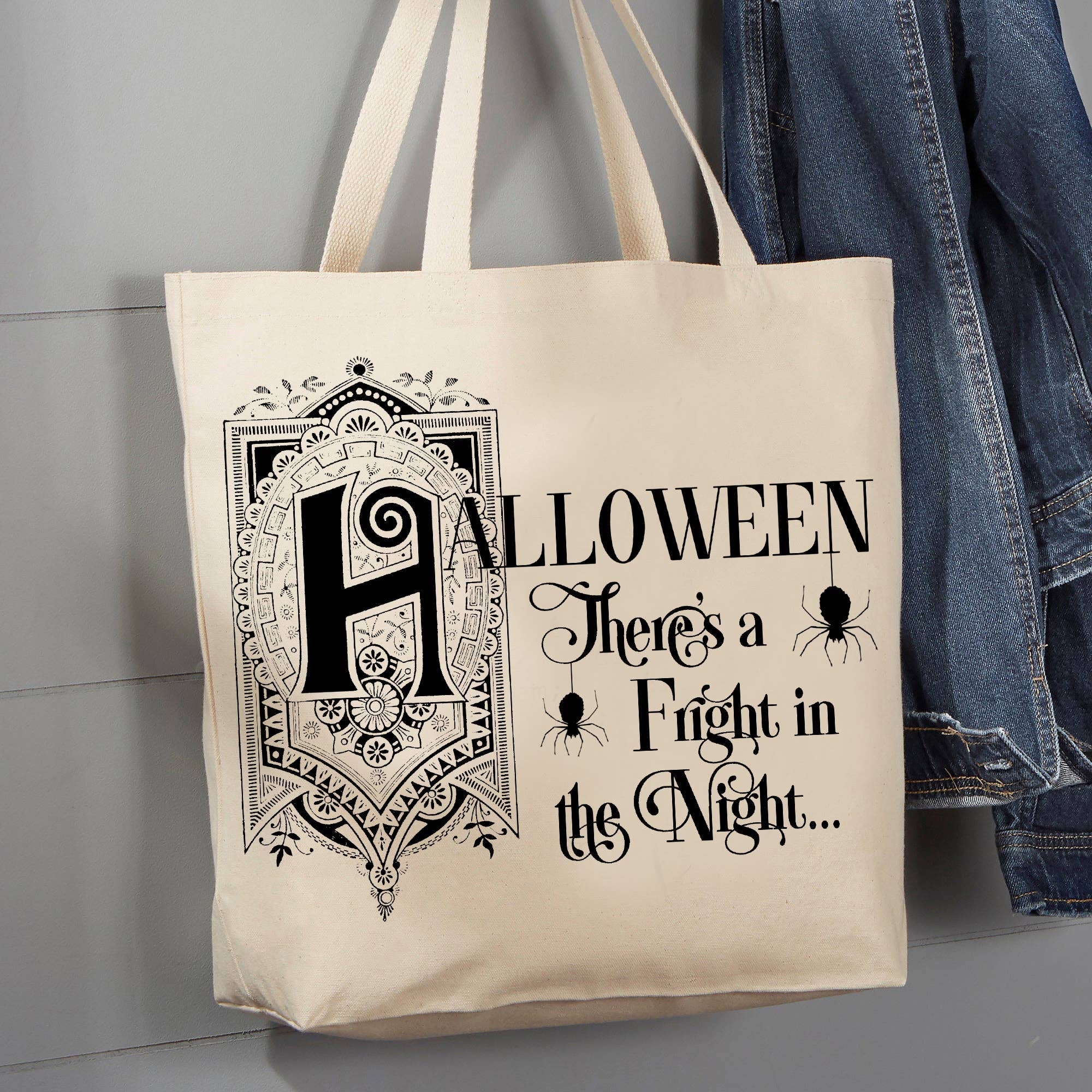 Halloween There's a Fright in the Night, 12 oz  Tote Bag