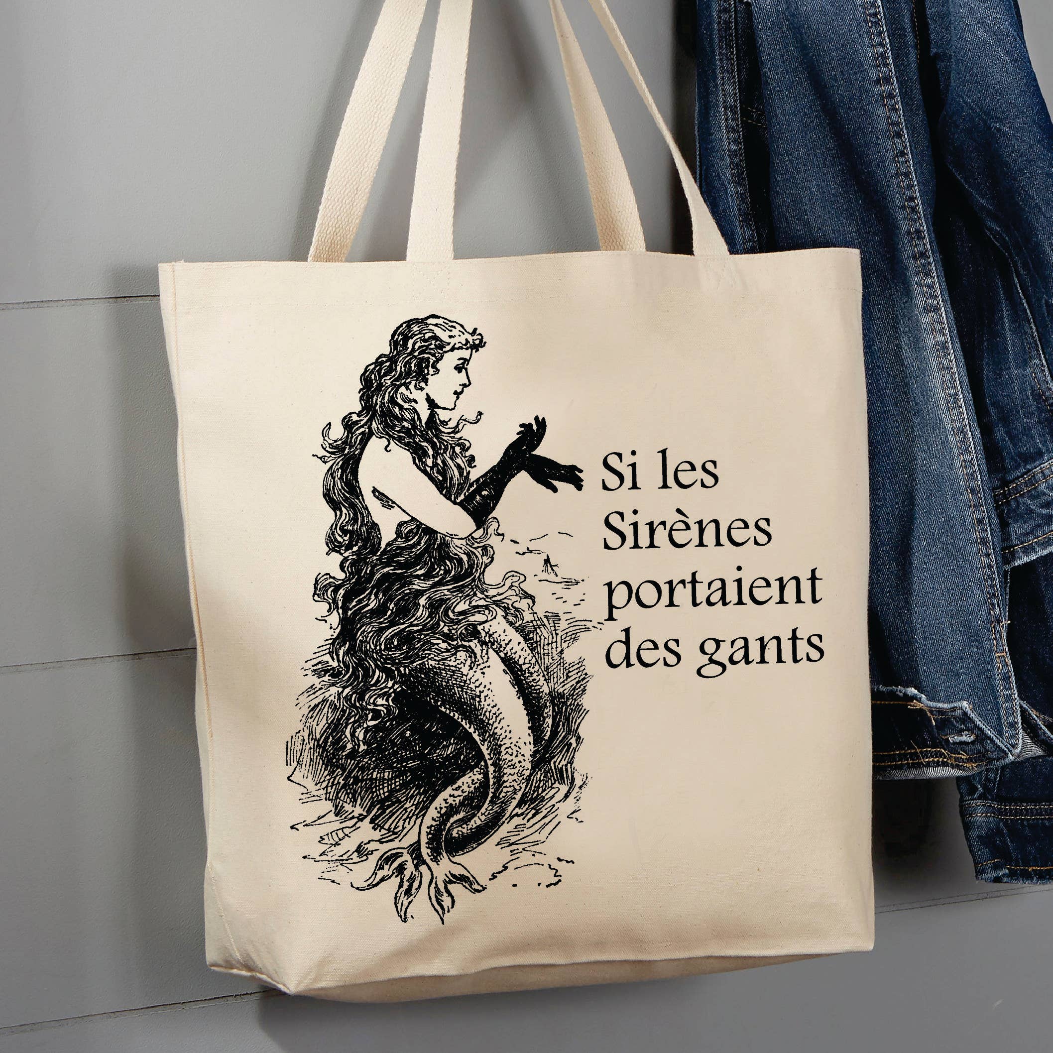 Vintage French, Mermaid, Si Les Sirenes, 12 oz  Tote Bag